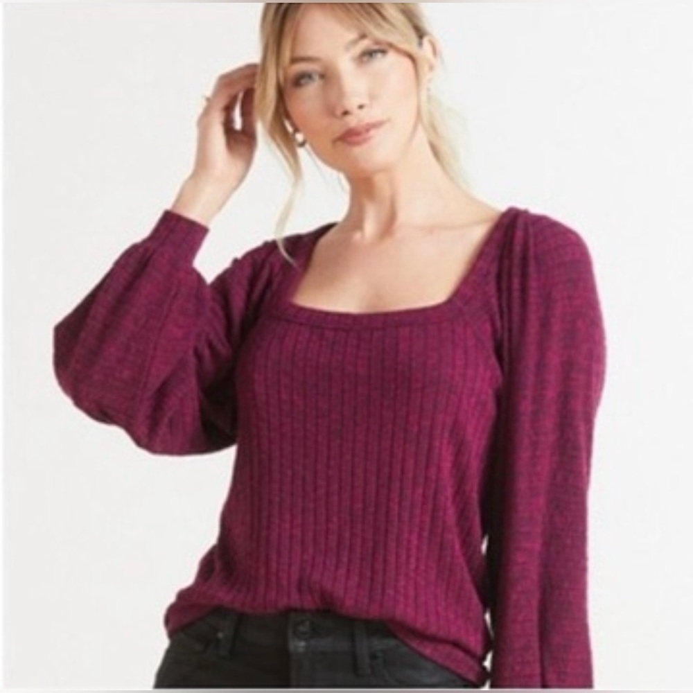 Michael Stars Women's Square Neck Sweater - Magenta